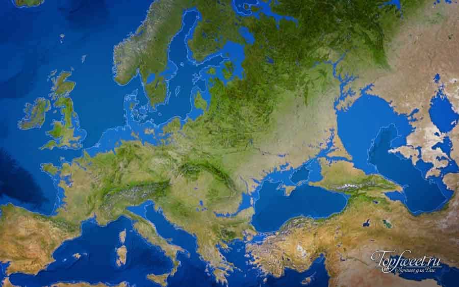 Вероятная карта Европы, если бы растаяли все ледники
