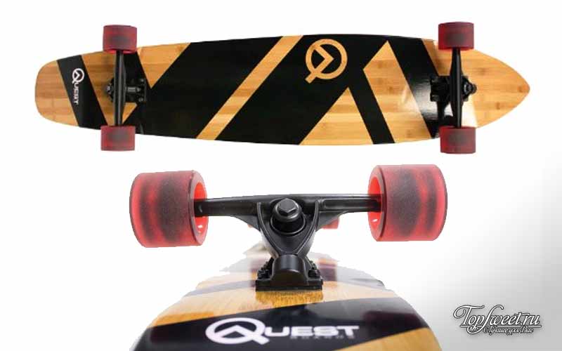 Quest Super Cruiser Artisan Bamboo Longboard Skateboard
